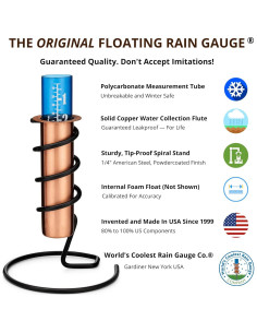Medidor de Lluvia Flotante Cobre WCRG - Jardín, 14 cm 2