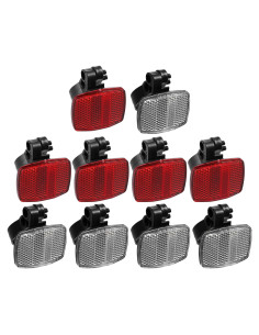 Kit de Reflectores de Bicicleta X AUTOHAUX 10 Piezas Rojo y Blanco