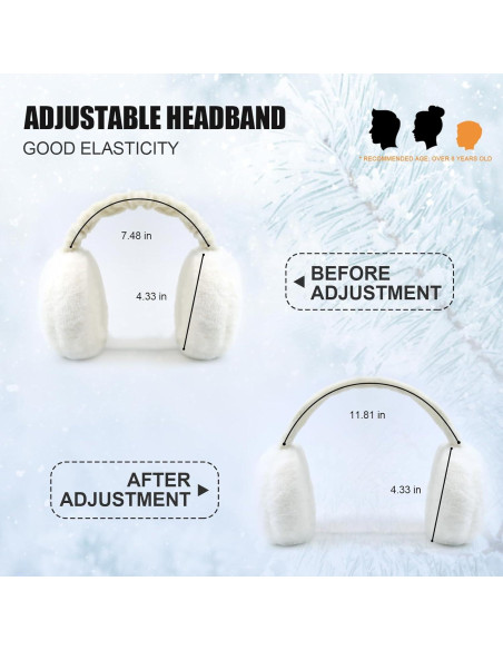 Cubiertas de Orejas Plegables para Mujeres Invierno Negro