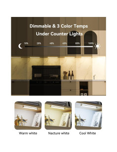 Iluminación Bajo Gabinete Rihvy 20cm Recargable 3 Colores 2