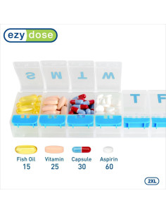 Organizador de Pastillas Semanal EZY DOSE XXL Azul 7 Días 2