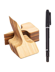 Etiquetas de Plantas de Bambú AIEX 30 Pcs 10x6 cm