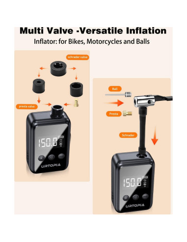 Bomba de Neumáticos Eléctrica URTOPIA HW-125-5 150 PSI Portátil