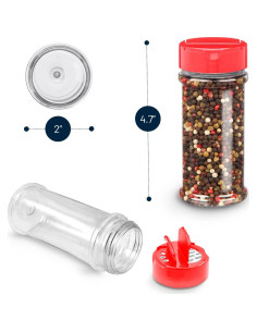 Tarros de Especias de Plástico RoyalHouse 12 Piezas 155.9 ml 2