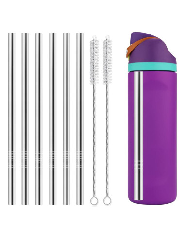 Popotes de Acero Inoxidable Reutilizables Esayendder 6 PCS 20.93 cm