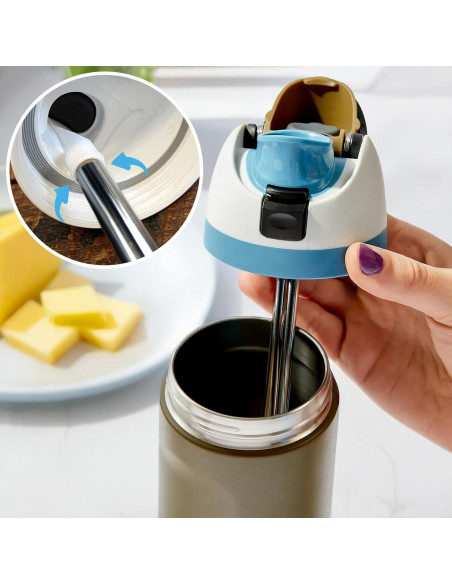 Popotes de Acero Inoxidable Reutilizables Esayendder 6 PCS 20.93 cm