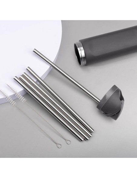 Popotes de Acero Inoxidable Reutilizables Esayendder 6 PCS 20.93 cm