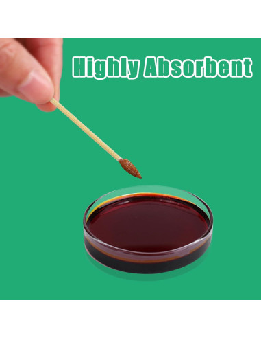 1000 Bastones de Algodón Punta Doble Egaageoi - Mango de Bambú