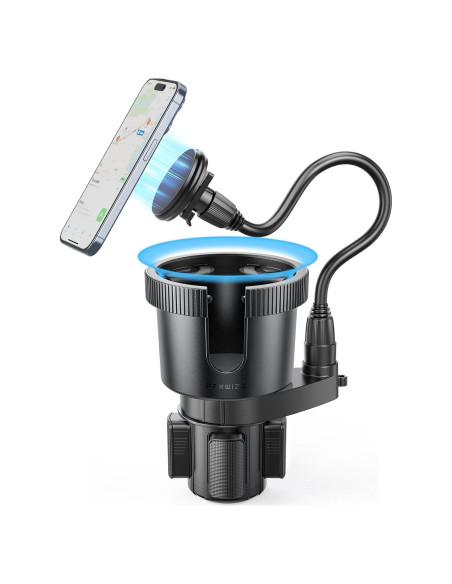 Soporte de Taza y Teléfono para Coche PakWizz Negro Soporte de Taza y Teléfono para Coche PakWizz Negro