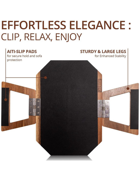 Bandeja de Brazo de Sofá ZmarKraft de Madera Acacia Plegable