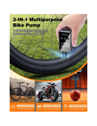 Bomba de Neumáticos Eléctrica URTOPIA HW-125-5 150 PSI Portátil