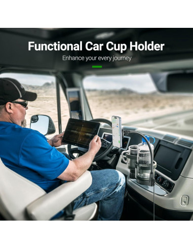 Soporte de Taza y Teléfono para Coche PakWizz Negro