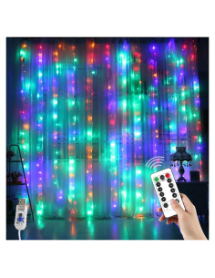 Luces de Cuerda de Cortina YEOLEH Multicolor 2.4x1.8m USB