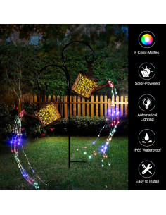 Luz de Riego Solar Merear Multicolor 8 Modos IP65 Jardín 2