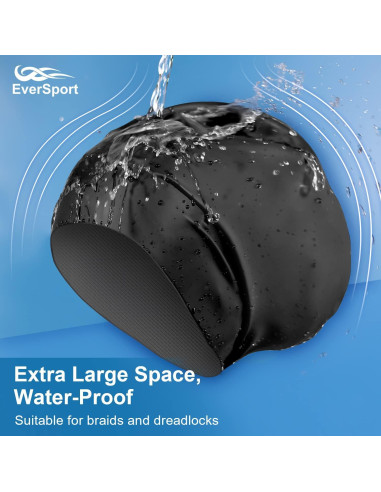 Gorro de natación grande EverSport de silicona para trenzas