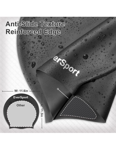 Gorro de natación grande EverSport de silicona para trenzas