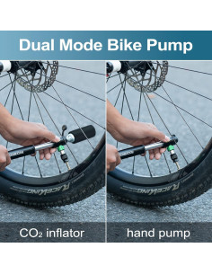 Bomba de Bicicleta ROCKBROS 110 PSI Doble Modo Presta Schrader 2
