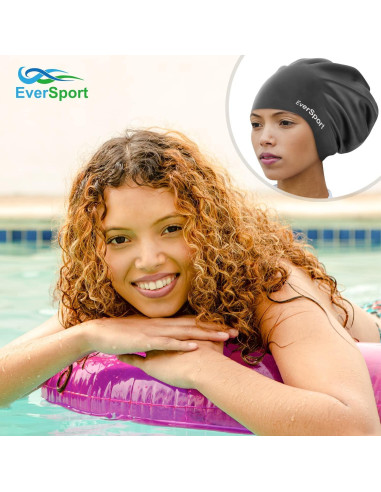 Gorro de natación grande EverSport de silicona para trenzas