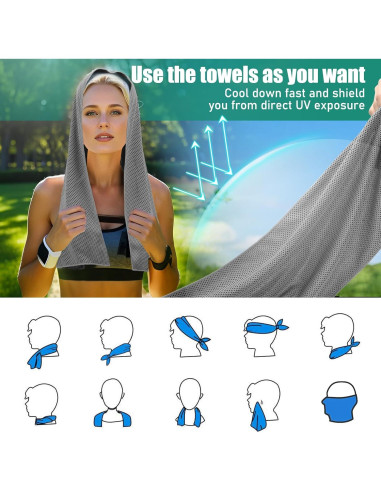 Toallas Enfriadoras Deportivas Haoteey 6 PCS 101.6x30.48 cm