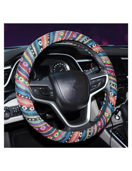 Funda de Volante Boho Povtii 38.1 cm Antideslizante Étnica