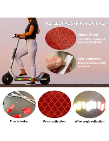 Calcomanías Reflectantes 36 PCS PSLER 3x8 cm Alta Visibilidad