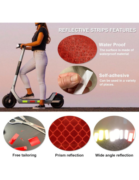 Calcomanías Reflectantes 36 PCS PSLER 3x8 cm Alta Visibilidad