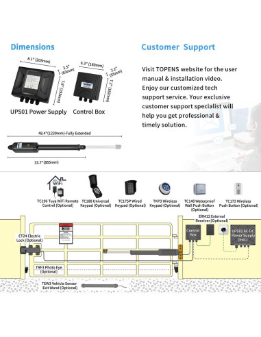 Abridor de Puerta Swing Individual TOPENS A8131 10.99kg