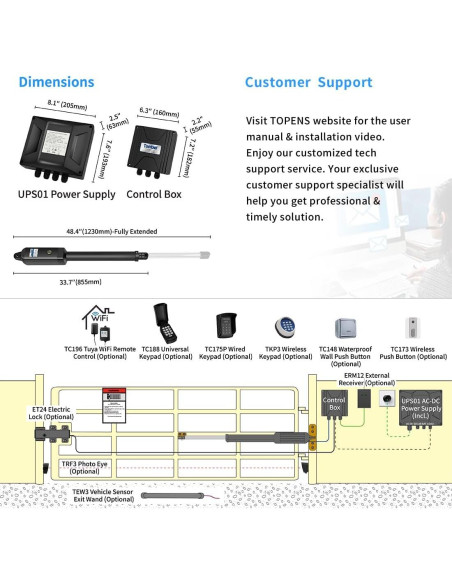Abridor de Puerta Swing Individual TOPENS A8131 10.99kg