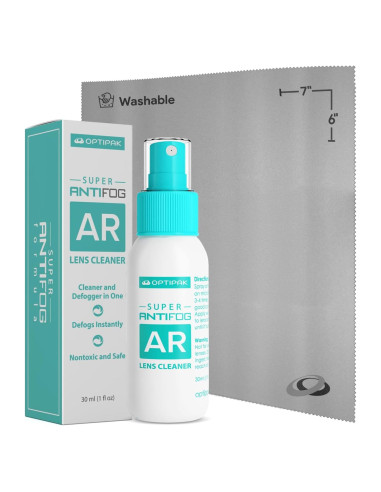 Kit Limpiador de Gafas Antivaho OPTIPAK 30ml + Paño Microfibra