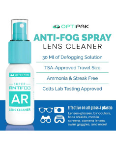 Kit Limpiador de Gafas Antivaho OPTIPAK 30ml + Paño Microfibra 2
