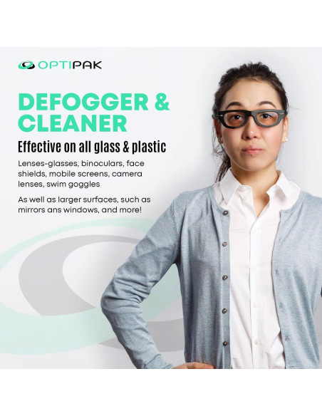 Kit Limpiador de Gafas Antivaho OPTIPAK 30ml + Paño Microfibra