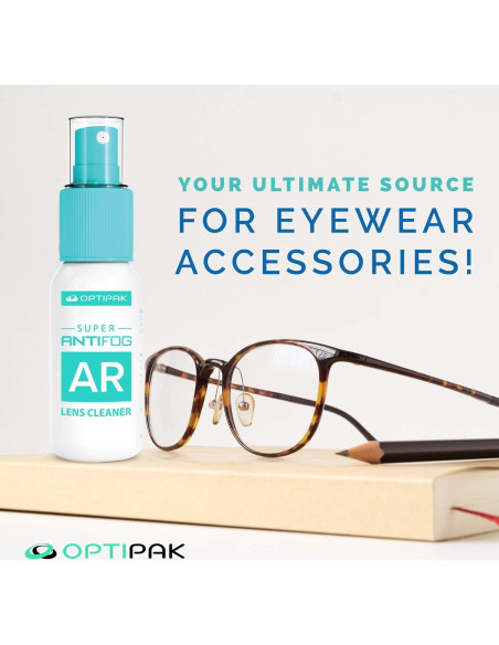 Kit Limpiador de Gafas Antivaho OPTIPAK 30ml + Paño Microfibra