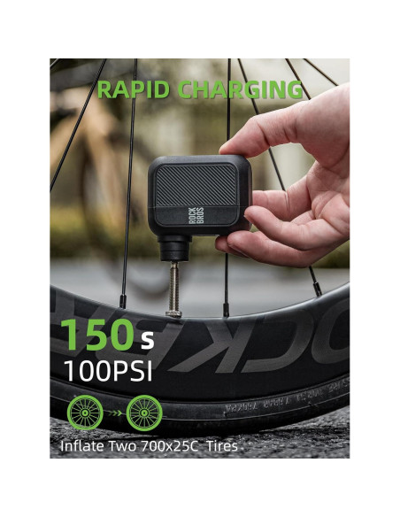 Bomba de Bicicleta Eléctrica ROCKBROS Mini 100PSI Portátil