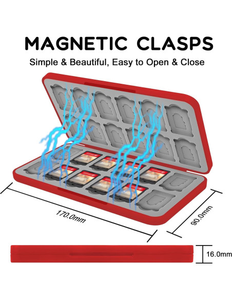 Funda para Juegos Nintendo Switch AMOACCESSORIES 24 Tarjetas Negro