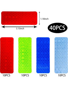 Calcomanías Reflectantes Impermeables KUWSEIY 40 Pcs 3x8 cm 2