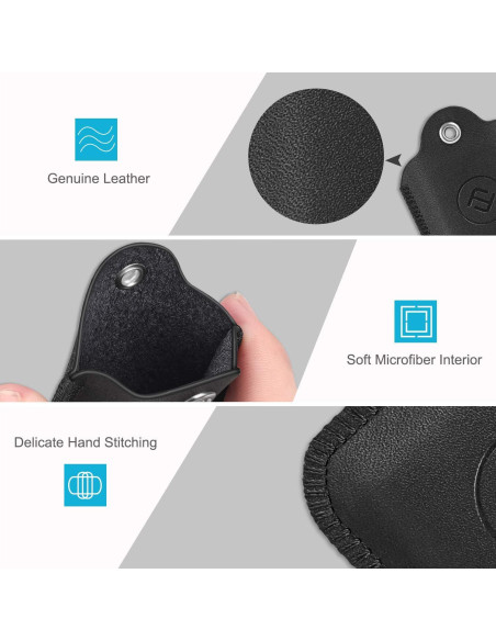 Funda de Cuero Genuino Fintie para Tile Mate y Pro, Negro