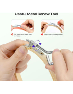 Aros de Bordado de Bambú Caydo 3 Piezas 15 cm con Tornillo 2