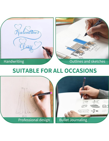 Set de 20 Micro Pen Huesamhi Tinta Impermeable 0.20mm