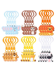 Llavero de Animales de la Selva Jadive - 24 Piezas PVC