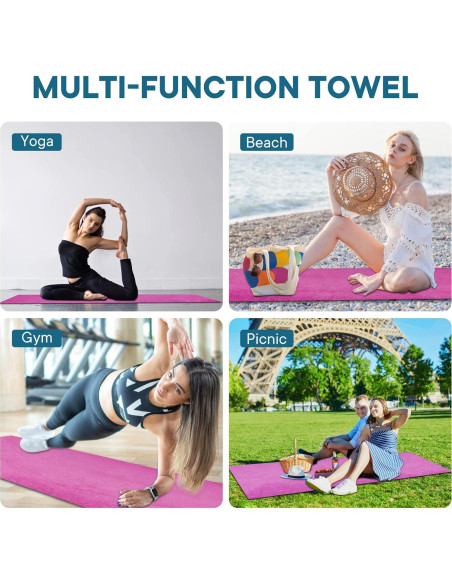 Toalla de Yoga Yuilgdo Antideslizante Microfibra 183x61cm