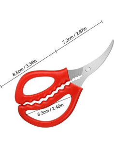 Tijeras de Mariscos Calary 4 Piezas Acero Inoxidable Rojo 2