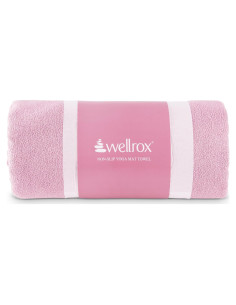 Toalla de Mat de Yoga Antideslizante Wellrox 187x66 cm Rosa