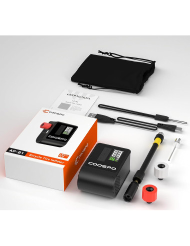 Bomba de Bicicleta Eléctrica CooSpo AP-B1, 120 PSI, Portátil