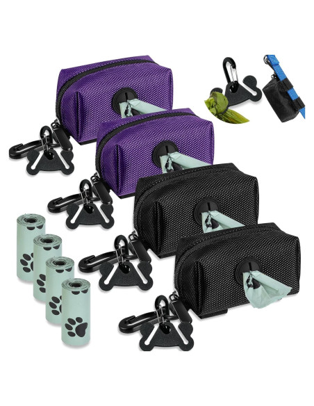 Dispensador de bolsas de desechos para perros Hilihali 4 en 1