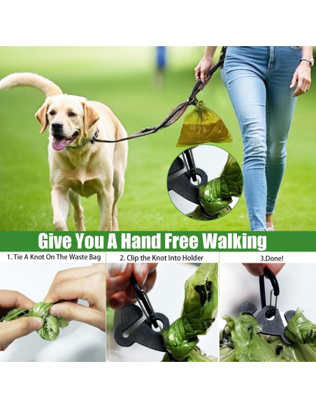 Dispensador de bolsas de desechos para perros Hilihali 4 en 1