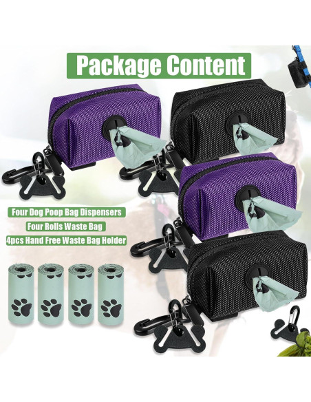 Dispensador de bolsas de desechos para perros Hilihali 4 en 1
