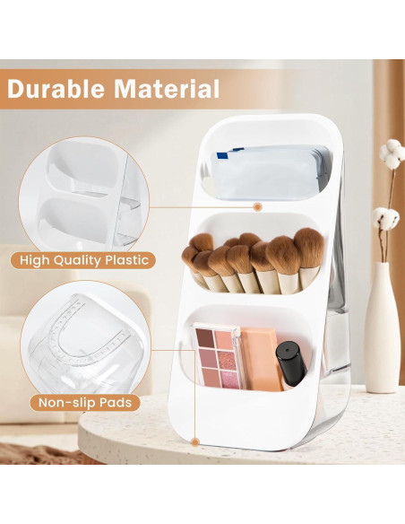 Organizador de Brochas de Maquillaje EXIN DECHEN Transparente 3 Niveles