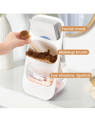 Organizador de Brochas de Maquillaje EXIN DECHEN Transparente 3 Niveles