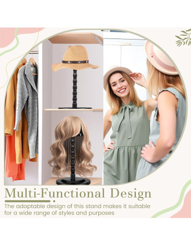 Soporte para Pelucas Geelin - 4 Piezas Antideslizantes 35 cm Negro