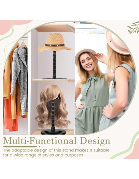 Soporte para Pelucas Geelin - 4 Piezas Antideslizantes 35 cm Negro